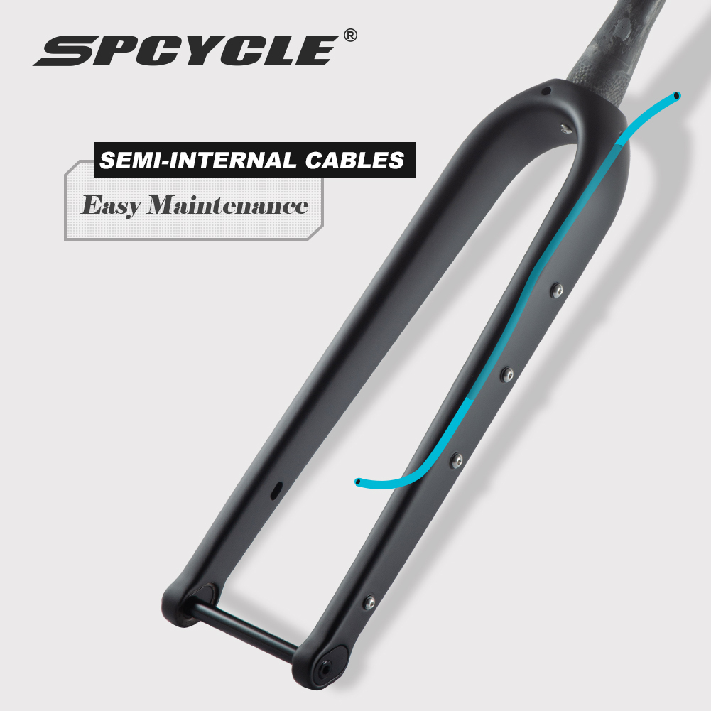 Fourche Rigide Carbone Vélo Route 700C Frein Disque - Tube Conique, Garantie 2 Ans