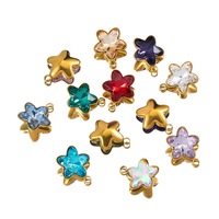 P149 Penjualan Terbaru Liontin Bintang Warna-warni Lapis Emas 18K Bahan Stainless Steel dengan Tatahan Kristal untuk Pembuatan Perhiasan DIY Grosir