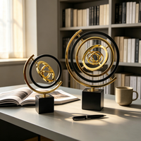 Ornements de globe terrestre en métal robuste avec base en fer pour bureau, bibliothèque ou table