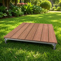 Kit de terrasse préfabriqué en WPC à assemblage rapide sans outils, avec pieds réglables, imperméable, pour l'extérieur, sol modulaire pour patio et jardin