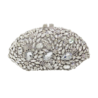 Pochette élégante pour femme avec strass floraux, sac de soirée brillant en plumes et cristaux, sac à main avec chaîne détachable pour mariage