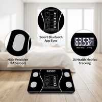 Báscula Inteligente Bluetooth para Grasa Corporal, Báscula Digital de Baño de 180 kg con Control por Aplicación, Recargable por USB, Analizador de IMC para Uso Doméstico