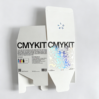 Boîtes à rabat créatives et attrayantes, emballages en papier holographique haut de gamme personnalisés pour l'encre