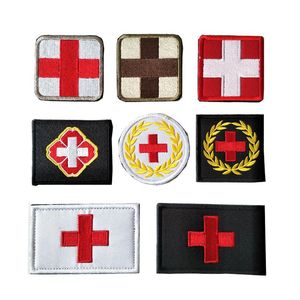 Rescue médical velcro croix patchs broderie tactique croix rouge Badges pour sac à dos - Product Image 2
