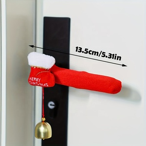 Wholesale Plush Cartoon Santa Claus Door Handle Cover With <b>Christmas</b> Bell <b>Christmas</b> Decoration Cover - Product Image 3
