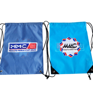 Drawstring Backpack Bag With Promotional Price Custom Advertising Logo Student Shoulder Drawstring Polyester Bag