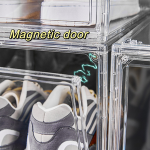 Biểu Tượng Tùy Chỉnh Trong Suốt Rõ Ràng Nhựa Thùng Stackable Hộp Giày Tổ Chức Cho Sneaker Hiển Thị Và Lưu Trữ Nhà - Product Image 6