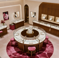 Vitrine de présentation de bijoux GZowin avec chaise et éclairage LED - Haute qualité, durable