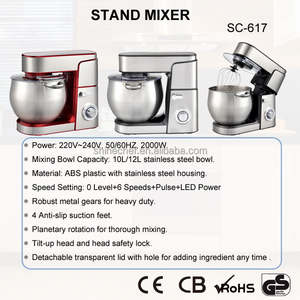 2000W usine électrique 10L support mélangeur d'aliments appareil de cuisine polyvalent spirale pâte pain mélangeur planétaire GS bol de mélange - Product Image 4