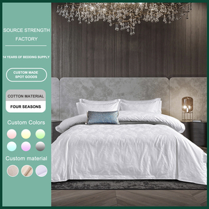 Sang Trọng Chất Lượng Bông <span class=keywords><strong>Jacquard</strong></span> Tấm Giường Bán Buôn Bộ Đồ Giường Khách Sạn Đặt <span class=keywords><strong>4Pcs</strong></span> Mềm <span class=keywords><strong>Comforter</strong></span> Và Khăn trải Giường Tùy Chỉnh Kích Thước - Product Image 2