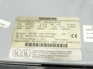 6SE3223-0DH40 มิดิมาสเตอร์ ไดรฟ์ 15 กิโลวัตต์ พร้อม PLC - Product Image 2