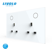 Livolo 13A Alexa Google Nouvelle Prise Murale Intelligente Standard UK, Prise Connectée pour Maison Intelligente, Prise d'Alimentation Wi-Fi