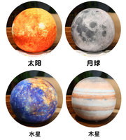 JM Globe planétaire en peluche personnalisé de haute qualité, jouet en peluche du système solaire, lune, planète, Terre, décoration douce pour canapé et maison, cadeau