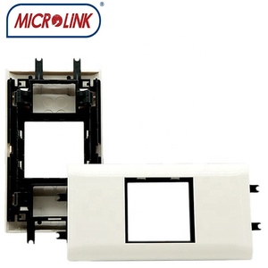 Plaque frontale <span class=keywords><strong>RJ45</strong></span> en métal de type français 195*50MM pour support <span class=keywords><strong>Legrand</strong></span>, compatible avec les connecteurs modulaires <span class=keywords><strong>RJ45</strong></span> 45*45MM/45*22.5MM, 2/4/6/8 ports - Product Image 2