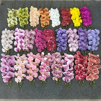 Bunga Anggrek Bonsai Putih 37 Inci, Hiasan Tengah Meja Anggrek Phalaenopsis Sentuhan Asli untuk Dekorasi Rumah