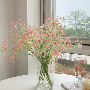 Fleurs artificielles de gypsophile rose en plastique, haute simulation, pour décorations de mariage et de maison, branche unique - Product Image 1