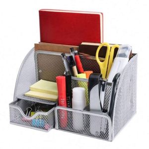 Black Desk Organizers Office Mesh Desk Tidy Organiser <b>6</b> Components Pen Holder with <b>Drawer</b> Multifunctional Stationary Organiser - Product Image 6