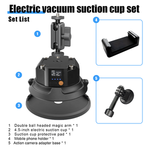 Supporto per Telecamera con Aspirazione Elettrica a Vuoto 360° °   Supporto Regolabile per Fotografia <span class=keywords><strong>da</strong></span> Tetto Auto, Resistente e Anti-Caduta, per Telefono - Product Image 1