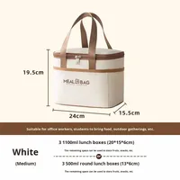 Tas Pendingin Terisolasi Khusus Kanvas untuk Pekerja Kantoran, Siswa Sekolah Dasar, Penyimpanan Makanan Gaya Jepang, Aktivitas Luar Ruangan