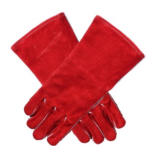 Guante de soldadura Tig resistente al calor con dedos completos de cuero dividido de vaca - Product Image 1