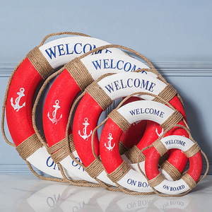 Décoration murale ronde en mousse bleue et blanche avec ancre, style nautique, bienvenue à bord, décoration intérieure - Product Image 3