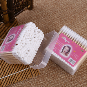 Cotons-tiges en coton en boîte carrée, environ 200 pièces, cotons-tiges jetables pour le nettoyage, bâtonnets en bois, hygiène domestique, outil de beauté - Product Image 2