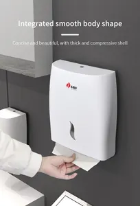 Office Restaurant Smoke Black ABS Plastic Tissue Box Z Folding Holder Hand Paper Towel Dispenser Wall Mount