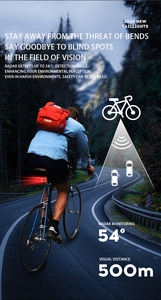 Feu arrière <span class=keywords><strong>radar</strong></span> intelligent à ondes millimétriques pour vélo de montagne et de <span class=keywords><strong>route</strong></span>, éclairage d'avertissement de sécurité à haute luminosité - Product Image 5