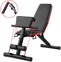 Banc de musculation pliable QY Home Gym avec cadre en acier allié, réglable pour les exercices de musculation et les sit-ups