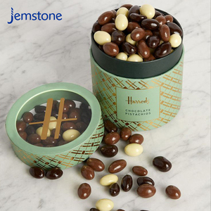 Premium Eco Friendly Gummy Cardboard Cylinder Packaging Box with <b>Window</b> Food Grade Biscuit Chocolate Kraft Paper Tube Packaging - Product Image 3