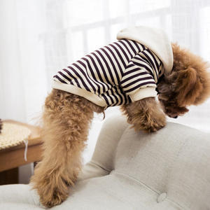 뜨거운 판매 클래식 스트라이프 매칭 개와 주인 옷 부드럽고 편안한 개 셔츠 면 봄 여름 개 까마귀 - Product Image 5