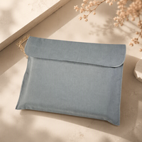 Sac enveloppe en toile de coton gris, personnalisé avec logo, de luxe, élégant, à rabat, réutilisable, pour cadeaux, mariage, rangement, anti-poussière