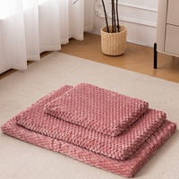 Tapis-lit rectangulaire épais en velours pelucheux doux et chaud pour animaux de compagnie, doublure polaire, amovible, vente en gros, stock Chine