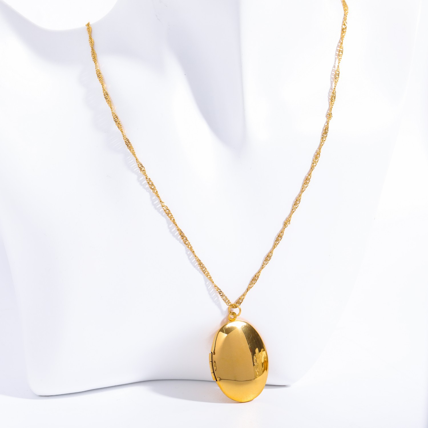 Collana Apribile con Superficie Liscia Ovale 23x30