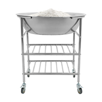 Chariot de mélange professionnel robuste en acier inoxydable pour grandes cuves à farine