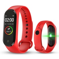 Pulsera Inteligente M4 con Monitor de Actividad Física, Presión Arterial, Frecuencia Cardíaca, Luces LED para Selfies, ABS/PC/TPU