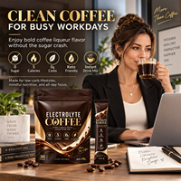WELLBODY OEM Marque Privée Poudre de Café Électrolytique Saveur Liqueur de Café Mélange pour Boisson 0 Sucre Compatible Keto 30 Sachets