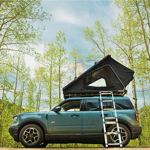 Tente de toit en aluminium Echelle Triangle Hard Shell Tente de toit pour voitures SUV Auvent arrière de voiture Outdoor Adventure Companion - Product Image 2