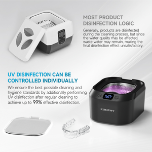 Nettoyeur ultrasonique électrique multifonction portable pour prothèses dentaires, appareils dentaires et fausses dents - Utilisation en extérieur, capacité de 220 ml - Product Image 3