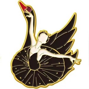 Una ragazza che balla il balletto cigno bianco e cigno nero Set personalizzato spilla da bavero studenti di danza di laurea regali commemorativi in metallo - Product Image 5