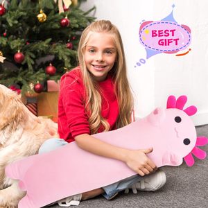 Unisex siêu mềm lớn màu hồng <span class=keywords><strong>axolotl</strong></span> Thú nhồi bông đồ chơi dễ thương huggable salamander sang trọng gối PP bông hoàn hảo sinh nhật - Product Image 5