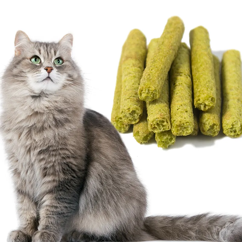 Atacado Cat Grass Teething Stick Para Cat Treats Natural Catnip Suavemente Ajuda A Remover O Cabelo Para Pet Treats Em Gatinhos