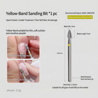 Emery Nail Art Bits Manucure Outil Bullet Head Shape Nail Drill Bit Outils de polissage des ongles
