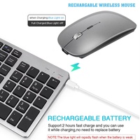 Keyboard mekanis nirkabel untuk Pc, lampu latar Multimedia Mini portabel RGB UsB gigi biru