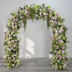 Arco Floral Circular Verde con Rosas para Entrada, Soporte para Arreglos Florales de Boda, Fondo de Arco Floral para Boda - Product Image 1