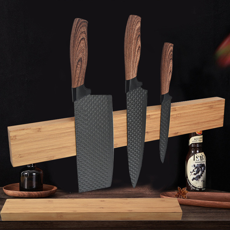 Kitchen Exquisite Long Strong Wooden Magnetic Knife Holder