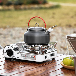 กาต้มน้ำสแตนเลสแบบคอห่านพร้อมฝาปิดสำหรับการตั้งแคมป์และใช้งานกลางแจ้ง - Product Image 1