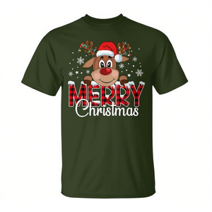 Merry Christmas <b>Reindeer</b> T-Shirt <b>Xmas</b> Holiday Design Family Matching Shirt - Product Image 2