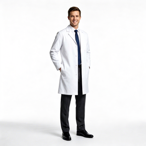 Camice Medico Bianco per Dottori e Infermieri, Unisex, Maniche Lunghe, Uniforme da Lavoro, Servizio OEM, per Studenti di Medicina e <span class=keywords><strong>Tirocinio</strong></span> - Product Image 3