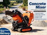 Mezcladora de Cemento Tipo Oruga Pequeña con Motor Importado, Mezcla Uniforme y Bajo Residuo para Renovación de Villas